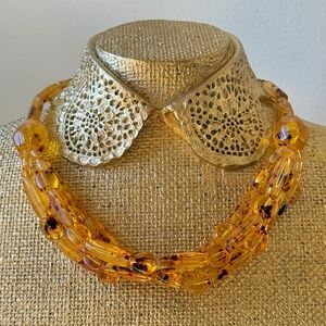 ITALIAN Necklace Resin Multi Shape Beaded Multi Strand